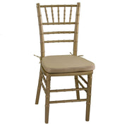 Sedia legno chiavari oro con cuscino oro cm 40x40h43/92