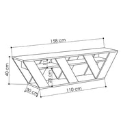 Porta TV Ralla Antracite 158x30x40h