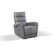 Poltrona reclinabile elettrica effetto nabuk grigio chiaro  82 x 98 x 109 cm
