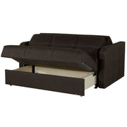Divano letto due posti in legno e velluto Marrone ADONIS 165x105x h87 cm