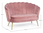 Divano 2 posti effetto velluto rosa Giliola