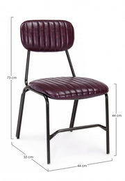 Sedia Debbie bordeaux vintage in ecopelle