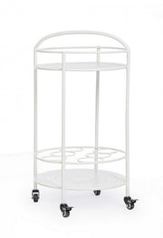 Carrello per bottiglie in acciaio Bianco