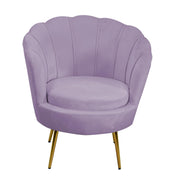 Poltrona velluto tulipan viola cm 73x72h77