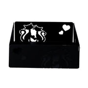 Portatovaglioli metallo gatti nero quadrato cm16,5x16,5h6