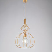 Lampadario moderno oro urban industrial cm 35