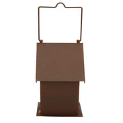Lanterna metallo marrone con stella cm14x10h16,5