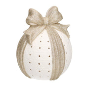 Pacco regalo bianco oro con led tondo cmø13,5h16