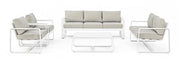 Tavolino per esterno in alluminio Bianco MERRIGAN 105x62x h38 cm