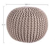 Pouf intrecciato tortora arredare design cm 50