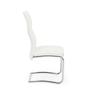 Sedia design  in ecopelle Bianco THELMA 44x58x h104 cm