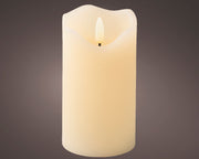 Candela LED a Stoppino Ondulato in Cera Stabile per Uso Interno H 13 x Ø 7 cm