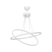Lampada a sospensione Muso due anelli bianchi Led MDL4438 EFFEZ