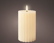 Candela LED Cera Intagliata Stabile H 14.8 Ø 7.5 cm