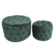 Puff velluto 1-2 verde salvia cm ø70h42