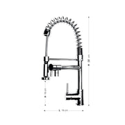 Miscelatore da cucina con doccetta finitura cromo h.58x19 cm