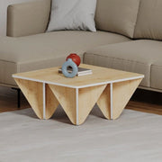 Tavolo design Diamond quadrato da salotto rovere