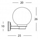 Applique Sf.Chiara D.20 E27  linea globo  nero