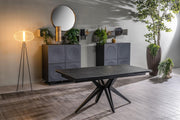 Tavolo allungabile nero opaco 90 cm x 160-240  cm cm H. 76 cm