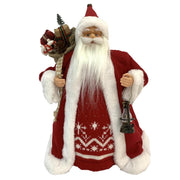Santa Claus fabric toe cap with red gifts cmh30
