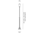 Lampada da terra in alluminio pressofuso con diffusori in vetro trasparente nero