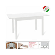 Tavolo pranzo allungabile bianco frassinato in legno nobilitato cm 85x140-180