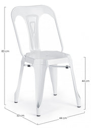Sedia in stile contemporaneo in acciaio Bianca MINNEAPOLIS 44x53x h83 cm