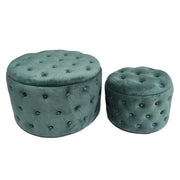 Puff velluto 1-2 verde salvia cm ø70h42
