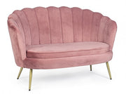 Divano 2 posti effetto velluto rosa Giliola