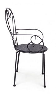 Sedia da giardino con braccioli in acciaio Antracite ETIENNE 49x49x h89 cm
