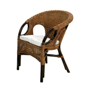 Poltrona giardino  lucrezia cm 60 x 60 x h 82/47 noce con cuscino