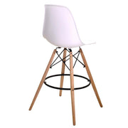 Sgabello bar resina legno bianco cm54x54h108