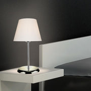 Lampada da tavolo Elva ASZ1047 in metallo e paralume tessuto