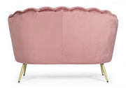 Divano 2 posti effetto velluto rosa Giliola