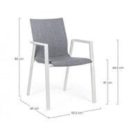 Sedia da giardino esterno bianco grigio impilabile