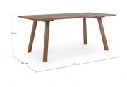 Tavolo da esterno in legno FSC GLASGOW 180x90x h75 cm