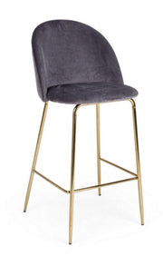 Sgabello design contemporaneo Bar Carry velluto grigio scuro