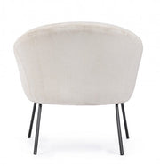 Poltrona metallo velluto bianco Aiko Velvet cm 80 x 76 x 75