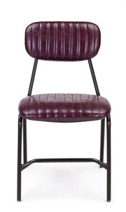Sedia Debbie bordeaux vintage in ecopelle