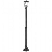Lampada da terra in alluminio pressofuso con diffusori in vetro trasparente nero