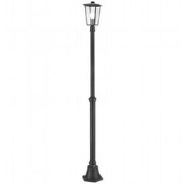 Lampada da terra in alluminio pressofuso con diffusori in vetro trasparente nero