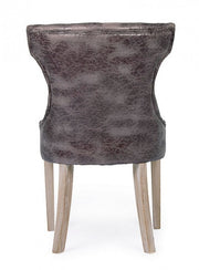 2x Sedia dark in tessuto stile classico