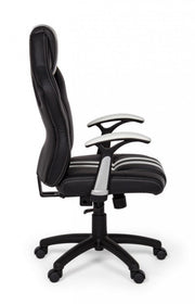 Poltrona ufficio con braccioli Spider bianco in similpelle