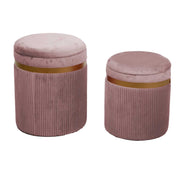Puff velluto 1-2 rosa antico cm ø39h49