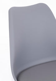 Sedia moderna legno plastica similpelle grigio New trend cm 59 x 49 x 83,5