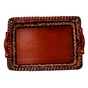 Cesto vimini intreccio crema noce rettangolare cm53x38h13
