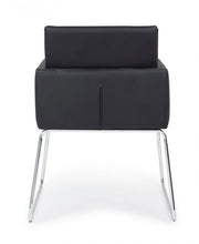 Sedia con braccioli in similpelle Nero SIXTY 60x54x h80,5 cm