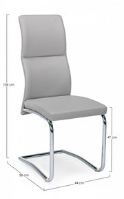 Sedia in ecopelle Grigio Chiaro THELMA 44x58x h104 cm