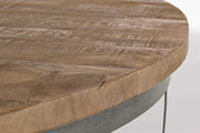 Tavolino tondo in metallo stile industrial cm 90