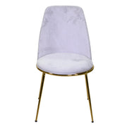 Sedia salotto design  velluto e metallo oro rotterdam grigio